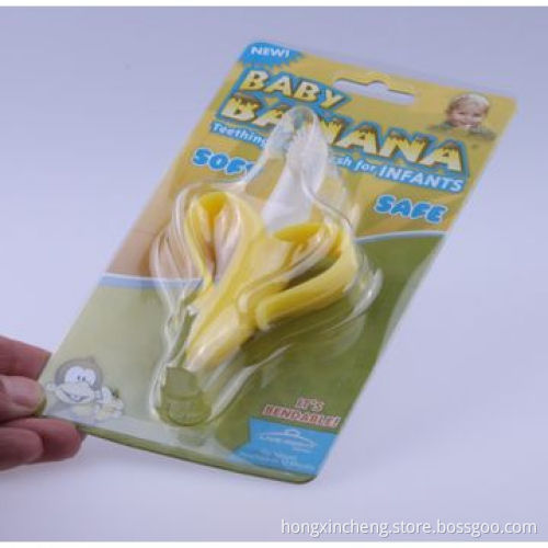 Hot Sell Silicone Baby Banana-shaped Toothbrush